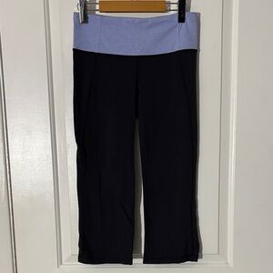 Lululemon Athletica Black and Light Blue Capris